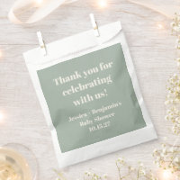 Cute Sage Green Baby Shower Custom Thank You