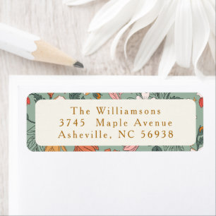 Cute Sage Green Botanical Custom Return Address Return Address Label