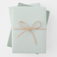Cute sage green gingham and dots simple classic