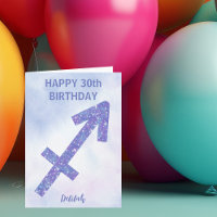 Cute Sagittarius Sign Custom Purple Happy Birthday