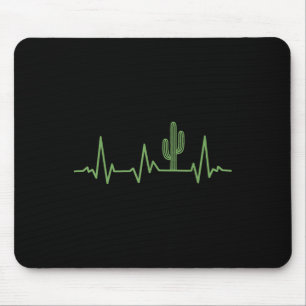 Cute Saguaro Cactus Desert Plant Cacti Lovers Hear Mouse Pad