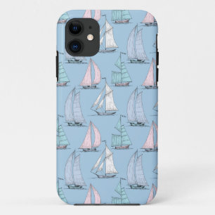 Cute Sailboat Pattern 1 iPhone 11 Case