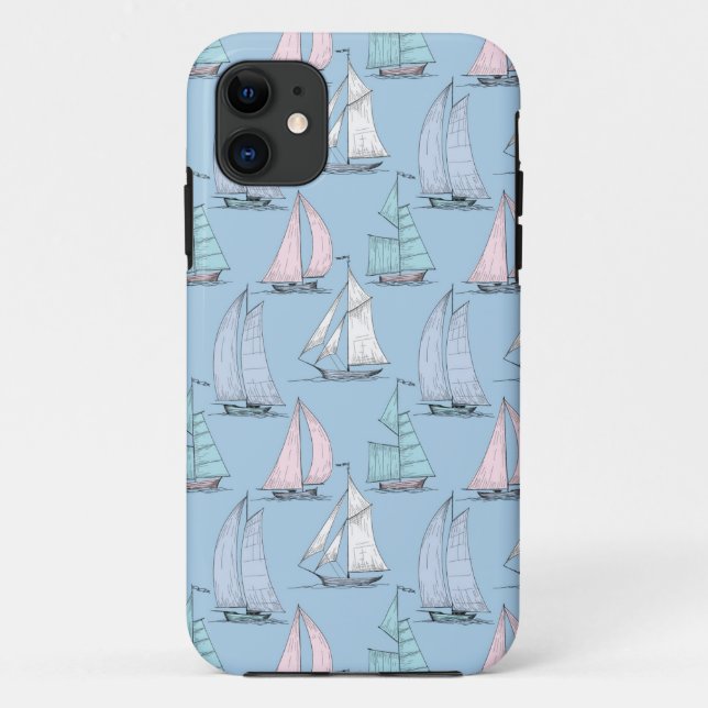 Cute Sailboat Pattern 1 Case-Mate iPhone Case (Back)