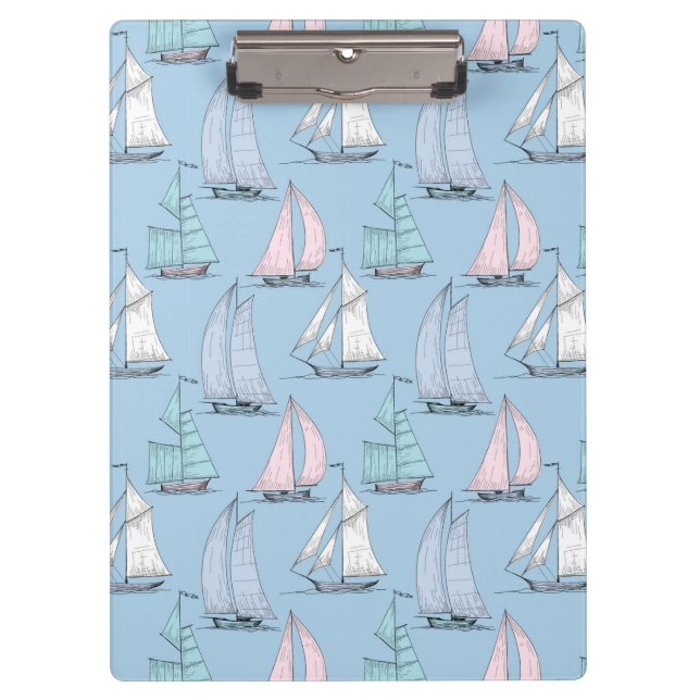 Cute Sailboat Pattern 1 Clipboard (Front)