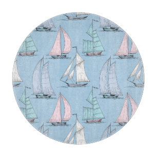 Cute Sailboat Pattern 1 Cutting Board