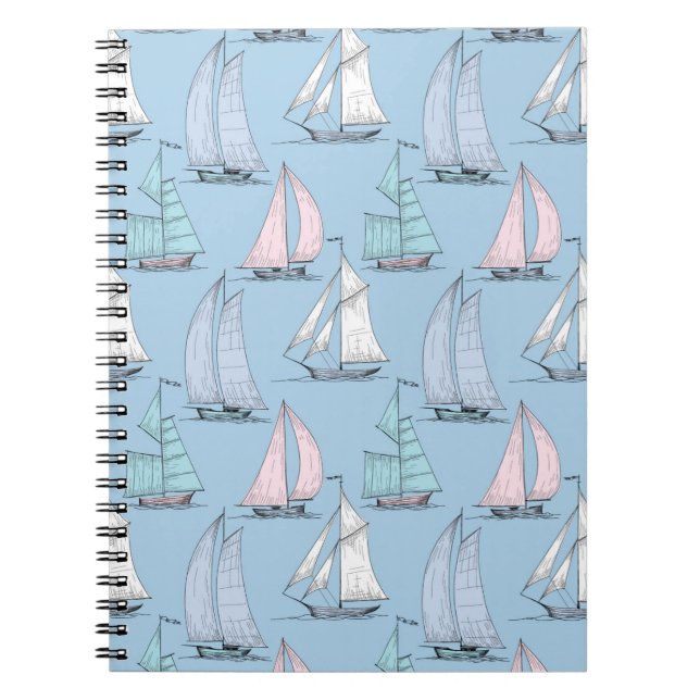 Cute Sailboat Pattern 1 Notebook (Front)