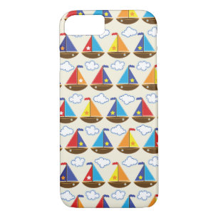 Cute Sailboat Pattern 2 iPhone 8/7 Case