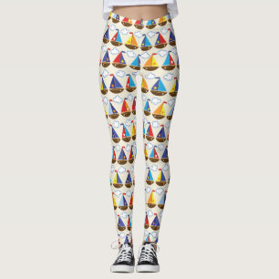 Cute Sailboat Pattern 2 Leggings