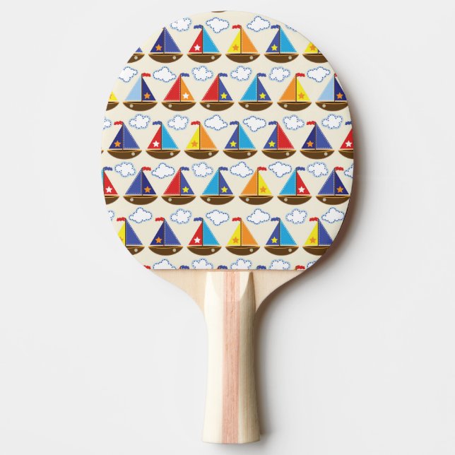 Cute Sailboat Pattern 2 Ping Pong Paddle (Front)