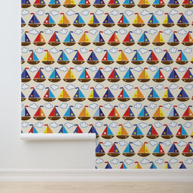 Cute Sailboat Pattern 2 Wallpaper (Application)