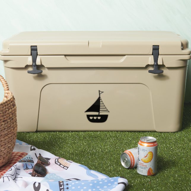 Cute Sailboat with Hearts Nautical Transparent  (Cooler)