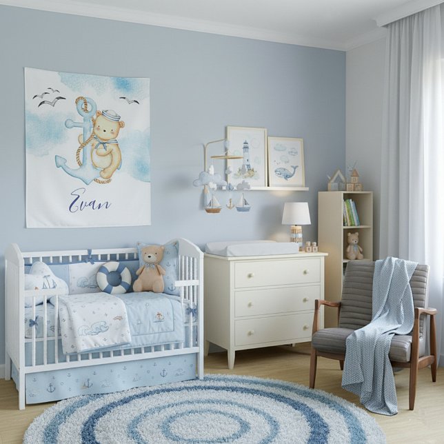 Cute sailor bear baby  tapestry (Creator Uploaded)