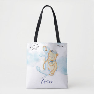 Cute sailor bear baby tote bag