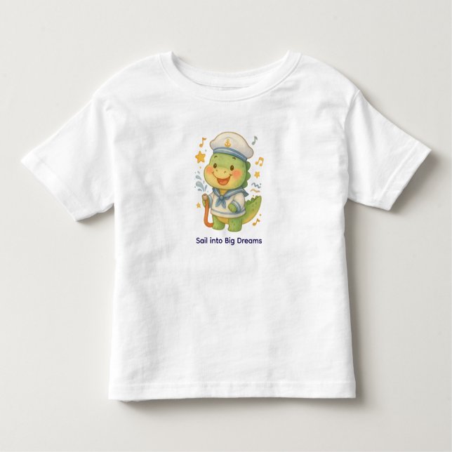 Cute Sailor Dinosaur – Dino Jobs Toddler T-Shirt (Front)