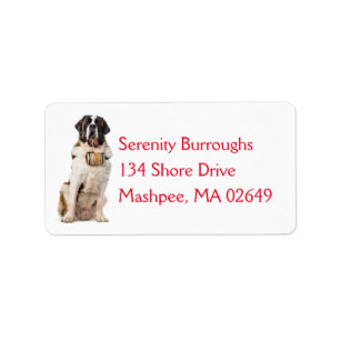 Cute Saint Bernard Puppy Dog Funny St Bernard Label