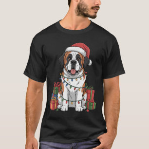 Cute Saint Bernard Santa Hat Christmas Dog Lover H T-Shirt