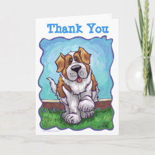 Cute Saint Bernard Thank You Card