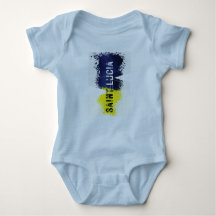 Cute Saint Lucia baby body suit