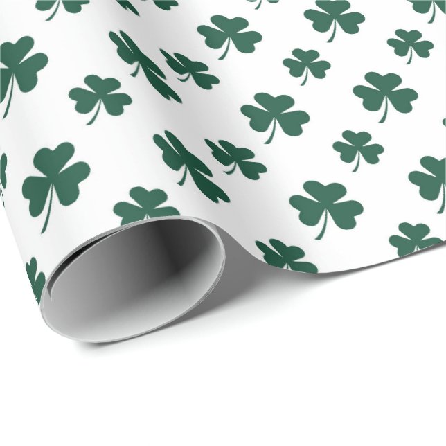 Cute Saint Patrick's day clover tiled pattern  Wrapping Paper (Roll Corner)