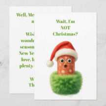 Cute salami surprised Christmas in fluffy green