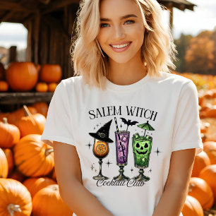 Cute Salem Witch Cocktail Club Halloween Tshirt
