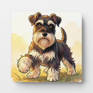 Cute Salt and Pepper Schnauzer Puppy Plaque