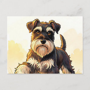 Cute Salt and Pepper Schnauzer Puppy Postcard