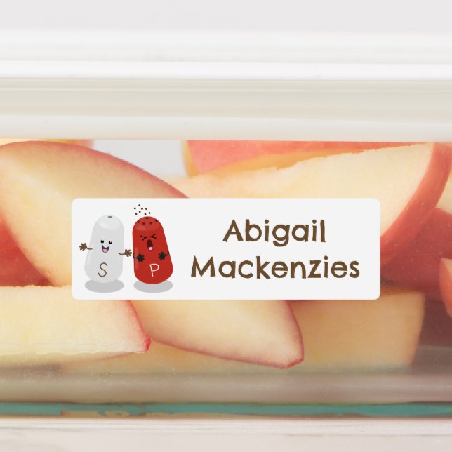 Cute salt and pepper shakers cartoon personalised (Affixed)