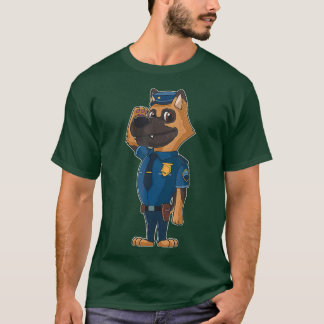Cute Saluting K9 Unit Police Officer Partner T-Shirt