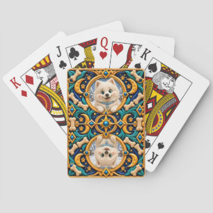 Cute Samoyed Puppy, Baby Dog Playing Cards