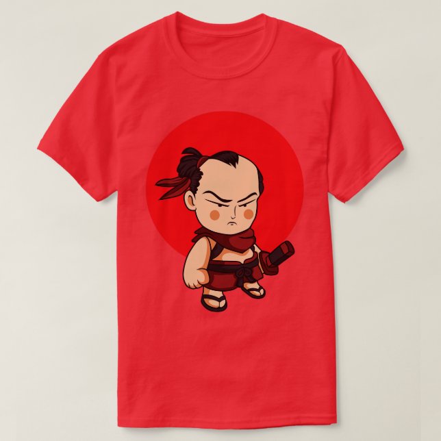 CUTE SAMURAI CARTOON T-Shirt (Design Front)
