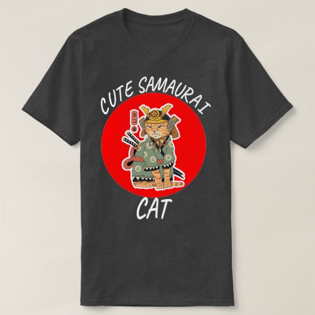 Cute samurai cat gifts lover cat 1 T-Shirt (Design Front)