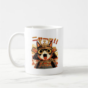 Cute Samurai Cat in Armour Coffee Mug