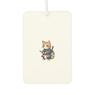 Cute Samurai Cat Phone Case Design Car Air Freshener