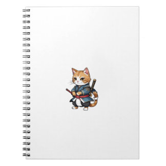 Cute Samurai Cat Phone Case Design Notebook