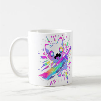Cute Samurai Party Cat Edm Festival Rave Coffee Mug