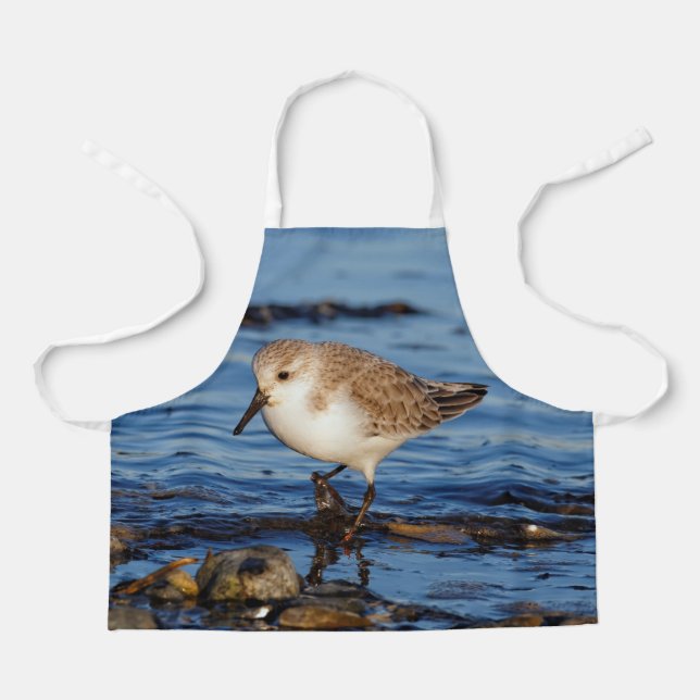Cute Sanderling Sandpiper Wanders Wintry Shores Apron (Front)