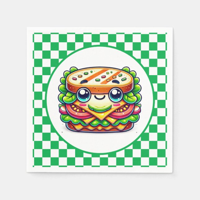 Cute sandwich picnic party napkin (Front)