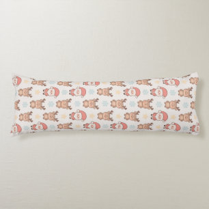 Cute Santa and Reindeer Pattern Body Cushion