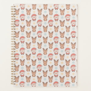Cute Santa and Reindeer Pattern Planner