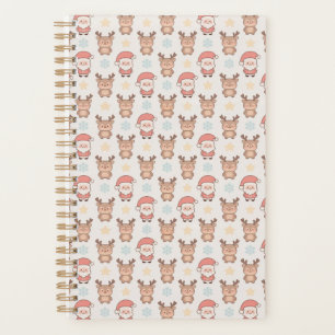 Cute Santa and Reindeer Pattern Planner