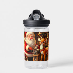 Cute Santa and Reindeer  Water Bottle
