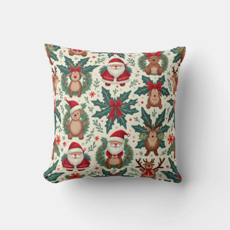 Cute Santa and Rudolph Christmas cushion