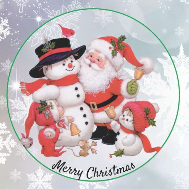 Cute Santa and Snowman Christmas Seal Sticker (Creator Uploaded)