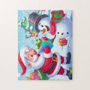 Cute Santa and Snowman  Jigsaw Puzzle