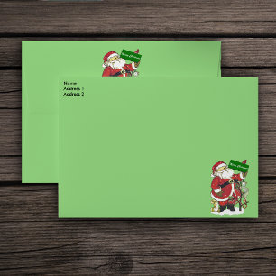 Cute Santa Animals Merry Christmas Envelope