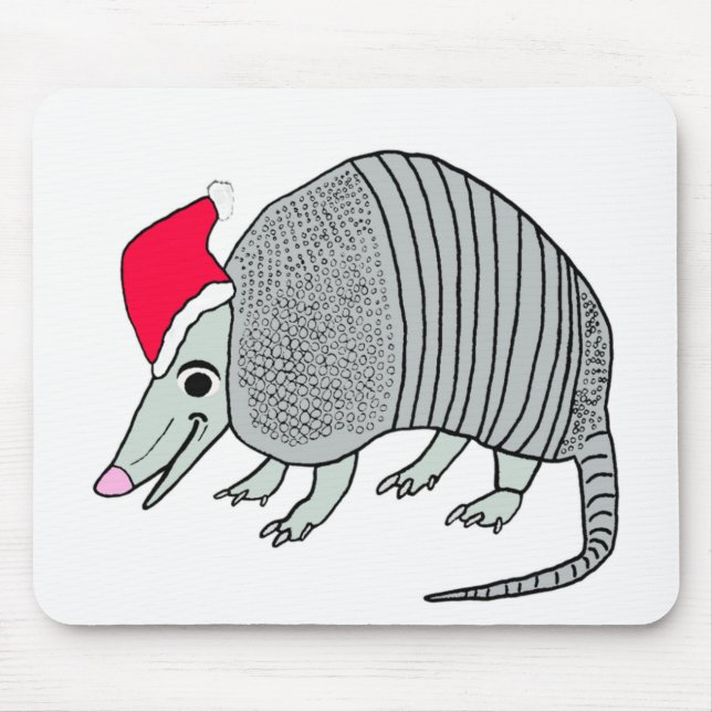 Cute Santa Armadillo Christmas Mouse Pad (Front)