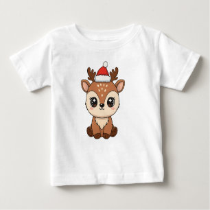 Cute Santa Baby Deer Baby T-Shirt