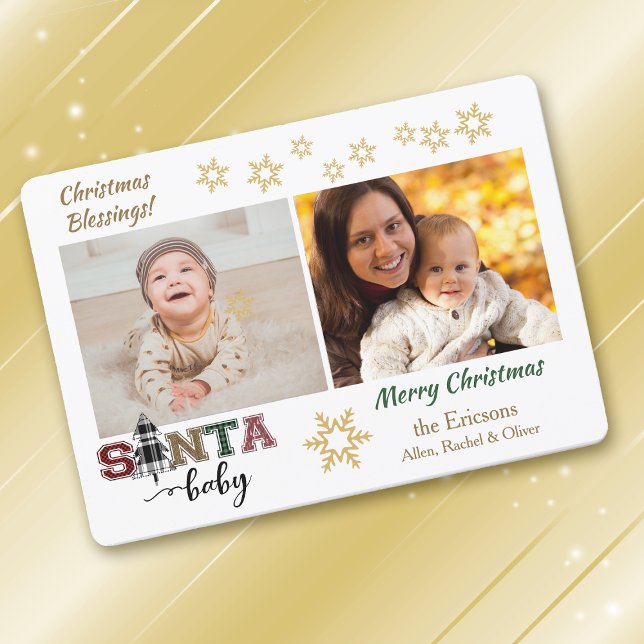 Cute Santa Baby Photo Announcement Christmas (Creator Uploaded)