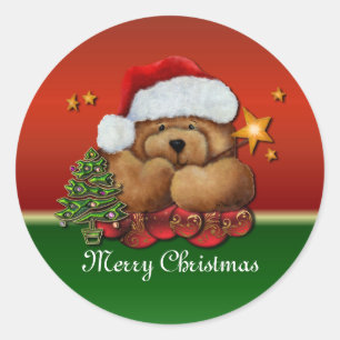 Cute Santa Bear Christmas Stickers